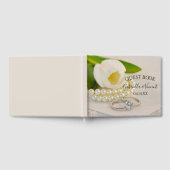 Livre D'or Tulipes blanches, anneaux et perles Mariage de pri (Complet)