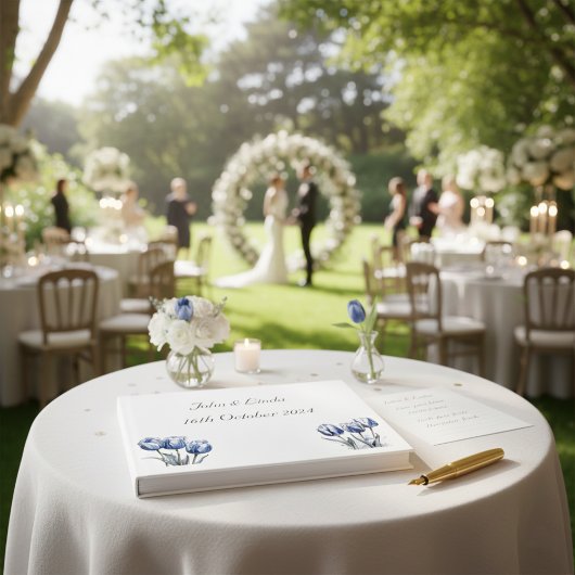 Livre D'or Tulipes en bleu Delft