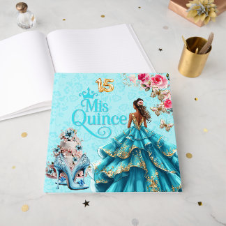 Livre d'or turquoise bleu pour les 15 ans de la Qu