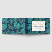 Livre D'or Turquoise et bleu marine tropicale feuille mariage (Complet)