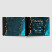 Livre D'or Turquoise & Gold Parties scintillant Agate Mariage (Complet)
