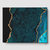 Livre D'or Turquoise & Gold Parties scintillant Agate Mariage (Verso)