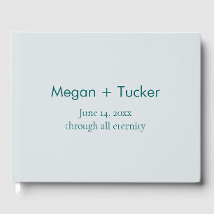 Livre D'or Turquoise minimaliste sur Mariage texte bleu