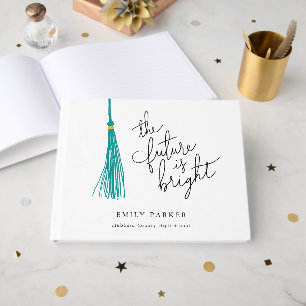 Livre D'or Turquoise Tassel L'Avenir Est Une Bonne Graduation