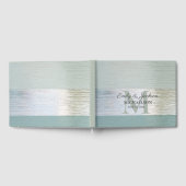 Livre D'or TurquoisSilver Mariage Monogramme de verre de mer (Complet)