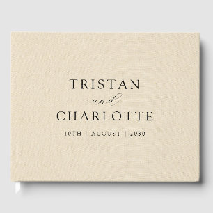 Livre D'or Typographie de la crème personnalisée Faux Linen