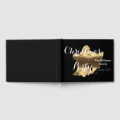 Livre D'or Typographie de Noël Black White Gold (Complet)