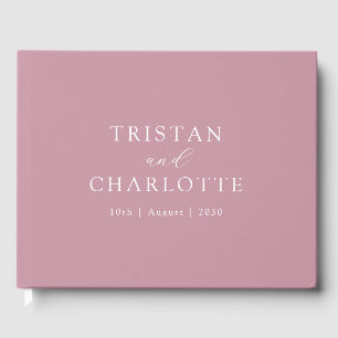 Livre D'or Typographie d'or personnalisée Blush Rose rose
