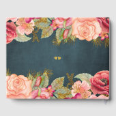 Livre D'or Typographie florale marine rose de luxe mariage (Verso)