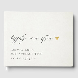 LIVRE D'OR TYPOGRAPHIE GRIS SIMPLE ET ÉLÉGANT HEUREUSEMENT AP