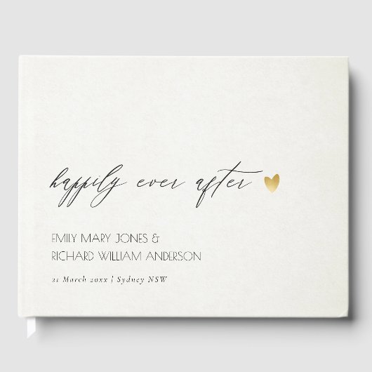 LIVRE D'OR TYPOGRAPHIE GRIS SIMPLE ET ÉLÉGANT HEUREUSEMENT AP (Recto)