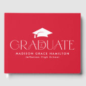 Livre D'or Typographie moderne Red Photo Graduation (Recto)