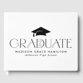 Livre D'or Typographie Noire moderne Diplôme photo (Recto)