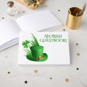 Livre D'or Un lutin de texte de coutume irlandaise Chapeau de