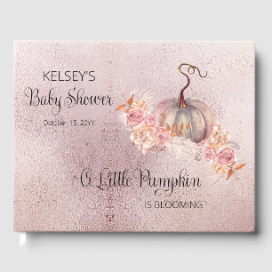 Livre D'or Un Petit Citrouille Fleurit Baby shower Rose