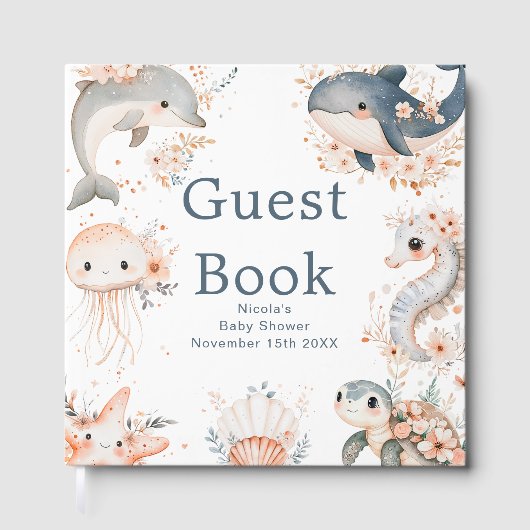 Livre D'or Under The Sea Animals Baby Shower (Recto)