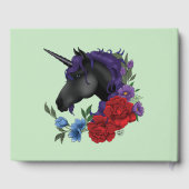 Livre D'or Unicorne noire violet Fleurs de Sage Rouge (Verso)
