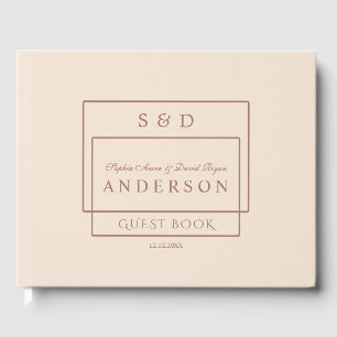 Livre D'or Unique ivoire - Mariage de monogramme
