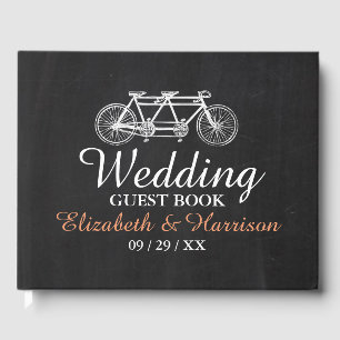 Livre D'or Vélo Tandem Sur Mariage Chalkboard