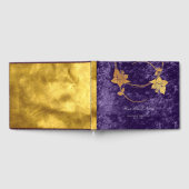 Livre D'or Velours violet violet Graphe or Floral Mariage Lux (Complet)