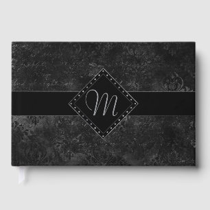 Livre D'or Velvety Onyx Damask   Black Vampy Grunge personnal