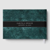 Livre D'or Velvety Turquoise Damask | Grunge vert foncé perso (Verso)