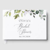 Livre D'or Verdure, Eucalyptus Feuilles, Boho, Fête des marié (Recto)