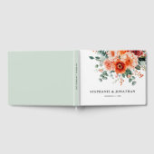 Livre D'or Verona Sunset Bright Orange Moderne Mariage Floral (Complet)