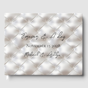 Livre D'or Verre romantique Blanc Faux Mariage en cuir
