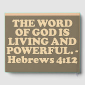 Livre D'or verset biblique des Hébreux 4:12. (Verso)