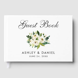 Livre D'or Vert blanc Aquarelle Mariage Floral