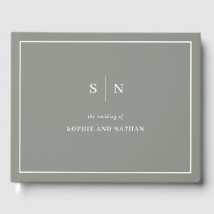 Livre D'or Vert de taille minimale et chic Mariage frontièr