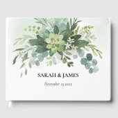 Livre D'or Vert doux Mariage Succulent Floral Botanique (Recto)