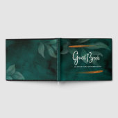 Livre D'or vert émeraude moderne et feuille (Complet)