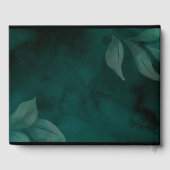 Livre D'or vert émeraude moderne et feuille (Verso)