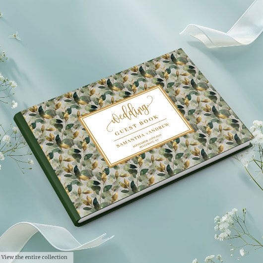 Livre d'or vert eucalyptus mariage