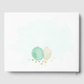 Livre D'or vert menthe et fleurs blanches or fleuri mariage (Verso)