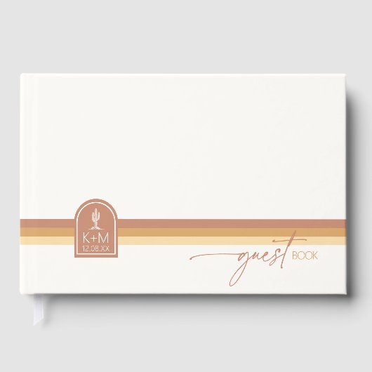 Livre D'or Vibes du désert Mariage Stripe Terra Cotta ID1019 (Recto)