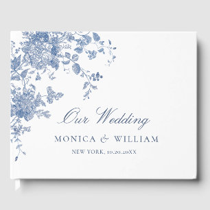 Livre D'or Victorian Dusty Blue French Garden Floral Mariage
