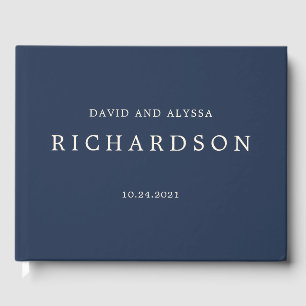 Livre D'or Vintage Mariage Floral   Marine et Crème