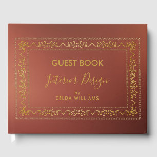 Livre D'or Vintage or brun cadre arrière - plan