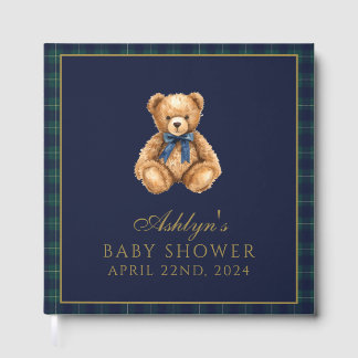 Livre D'or Vintage Polo Teddy Bear Baby Shower Guest Book