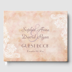 Livre D'or Vintage Rose vieil Mariage papier