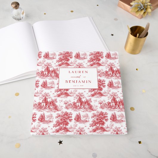 Livre D'or Vintage Scarlet Château Wedding (Recto ouvert)