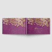 Livre d'or violet élégant mariage en dentelle (Complet)