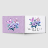 Livre D'or Violet Hydrangea Floral Butterfly Mariage (Complet)