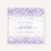 Livre d'or violet lavande blanche parties scintill (Devant)