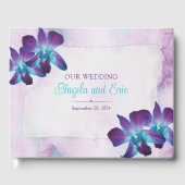 Livre D'or Violet Turquoise Bleu Dendrobium Mariage orchidée (Recto)