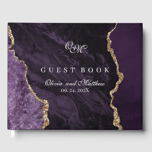 Livre D'or Violet violet Mariage Agate  Violet de luxe (Recto)