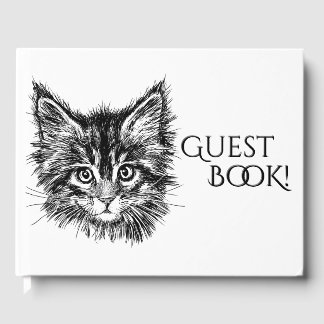 Livre D'or Visage de Kitten noir et blanc